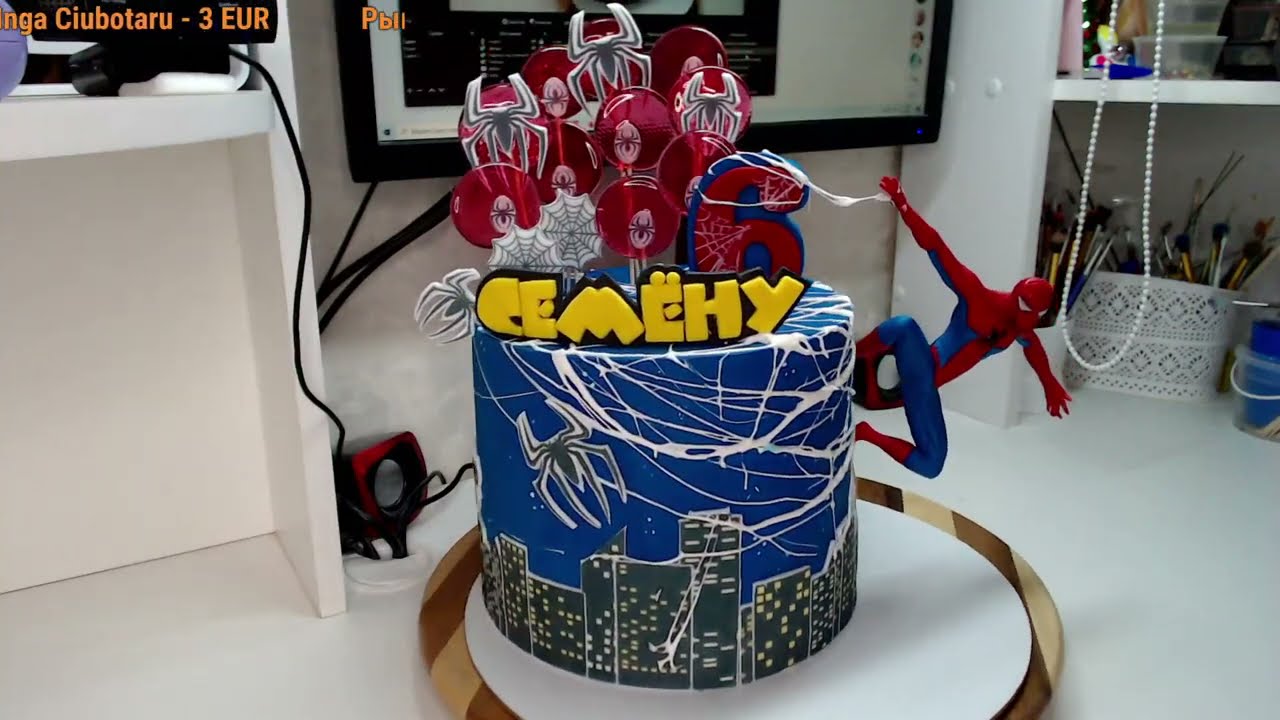 Оформление торта с человеком пауком 🔴 Торт для мальчика🔴 Танинторт