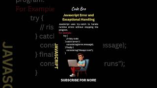 JavaScript Error & Exception Handling in 30 Seconds | try…catch Explained