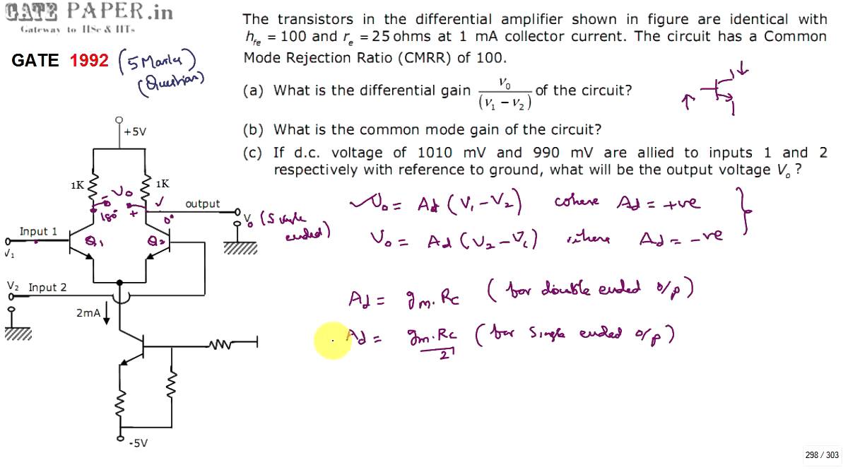 Common mode and differential mode amplifier