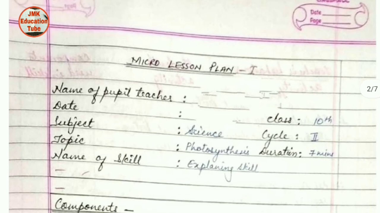 Explaining Skill Science Photosynthesis Micro Teaching Lesson Plan Class 10 B Ed Btc D El Ed B El Ed Youtube