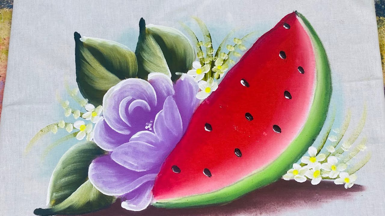 APRENDA A PINTAR ROSAS COM MELANCIA