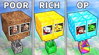 Mikey and JJ from POOR to OP Air Balloon Battle in Minecraft - Maizen screenshot 2