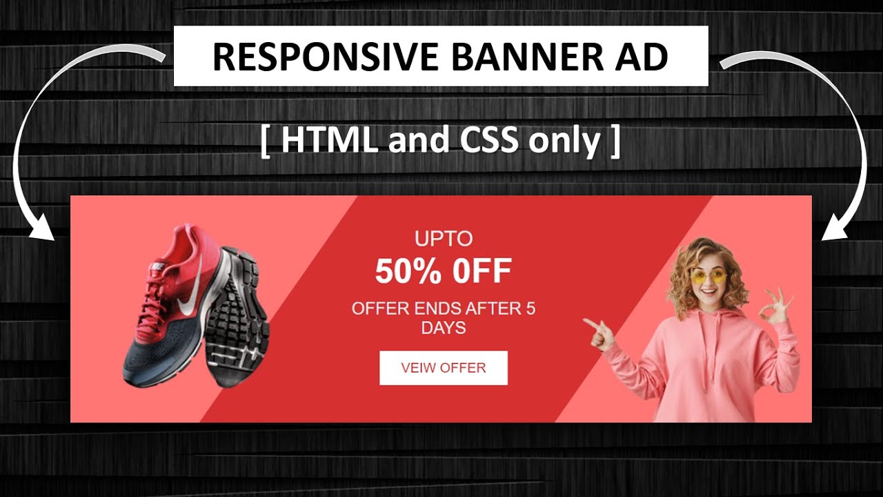 New Create A Responsive Banner Ad Design Using HTML And CSS Only