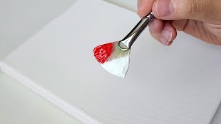 How to paint Red Mood Flowers and Butterfly / Acrylic Painting