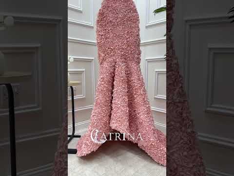 فستان سهرة وردي مورد فخم فساتين مناسبات فساتين كاترينا فساتين زواج فساتين سهره