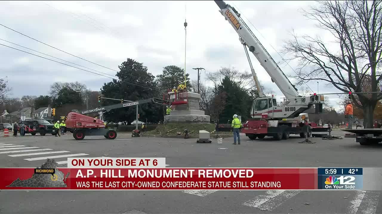 A.P. Hill statue removed in Richmond, remains still beneath pedestal