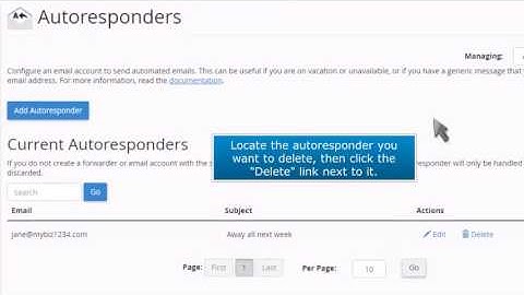 How to delete an autoresponder in cPanel