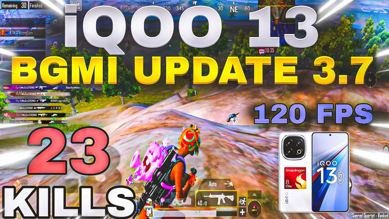 iQOO 13 5G BGMI TEST 120 FPS 🔥 NEW BGMI Update 3.7 HOT DROP GAMEPLAY ...