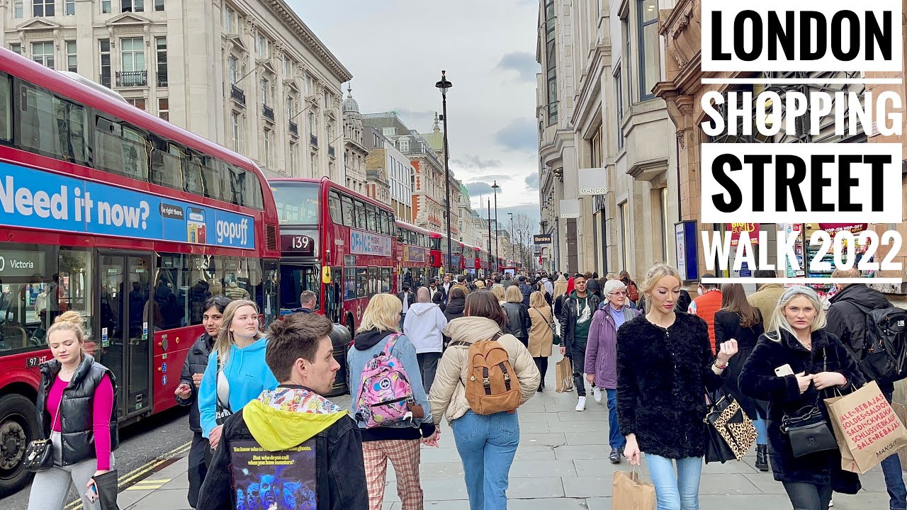 London Shopping Street Walk | London City Tour 2022 | 4K HDR Virtual Walking Tour around the City