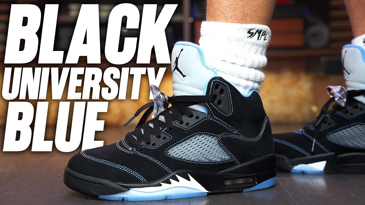 Air Jordan 5 Retro Black University Blue Review - YouTube