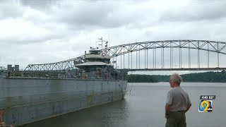 Last Landing Ship Tank in operation in WWII docks in Dubuque for tours