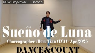 D'ANCE\u0026COUNT | Sueño de Luna | LINE DANCE | Low Improver - Samba | Heru Tian