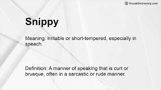 Snippy Meaning