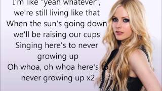 Miniatura de vídeo de "Here's to never growing up Lyrics - Avril Lavigne"