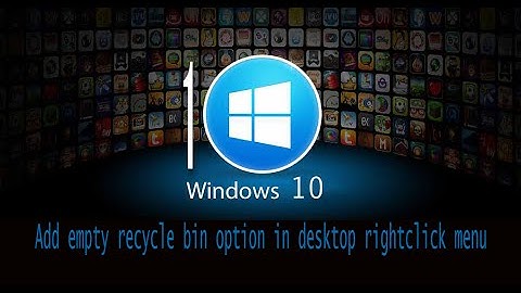 Add empty recycle bin option in desktop rightclick menu
