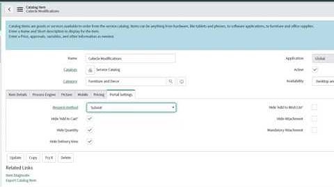 Evergreen Self-Service Portal and Catalog v4.5 Madrid Catalog Item Settings Support