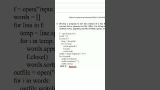 to sort the words in text file by using python language