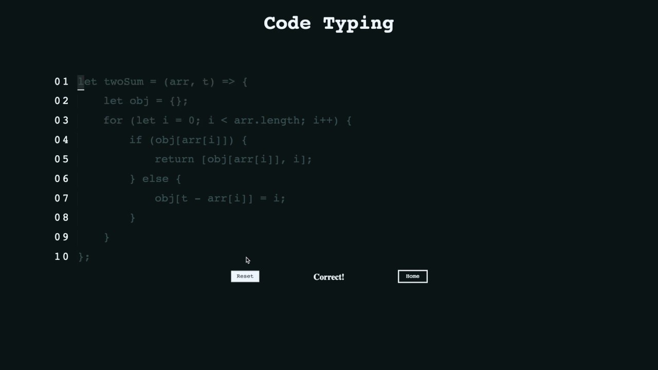 Code Typing Walkthrough - YouTube