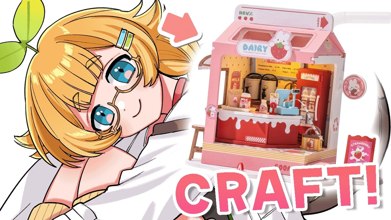 【CRAFT WITH ME!】 RoLife Strawberry Milk Cafe 🍓