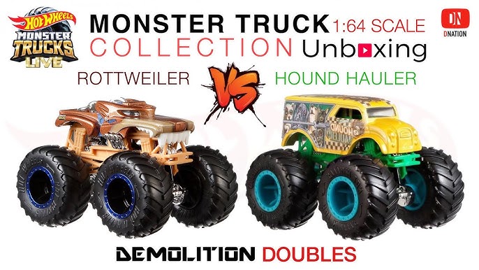 Hot Wheels Monster Trucks 1:64 Demolition Doubles 2-Pk - Spur Moment Vs  Steer Clear