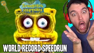 WORLD RECORD "SPONGEBOB: BATTLE FOR BIKINI BOTTOM" SPEEDRUN is INCREDIBLE!!!