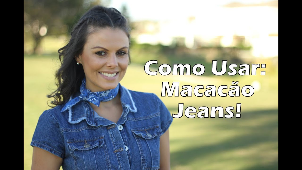 macacao jeans curto com tenis