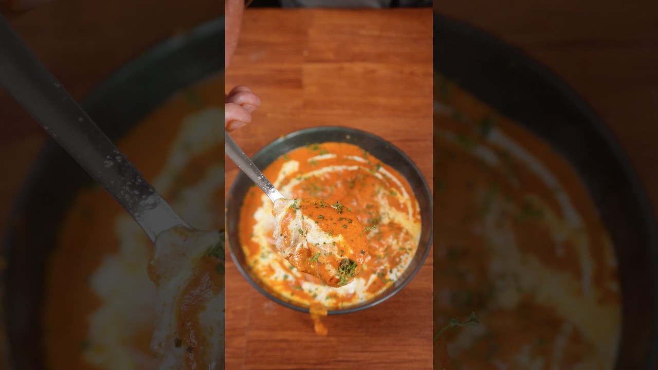 🔥 ASMR Chicken Tikka Masala | Creamy Tomato Gravy | Satisfying Cooking Sounds #shorts #asmr #viral