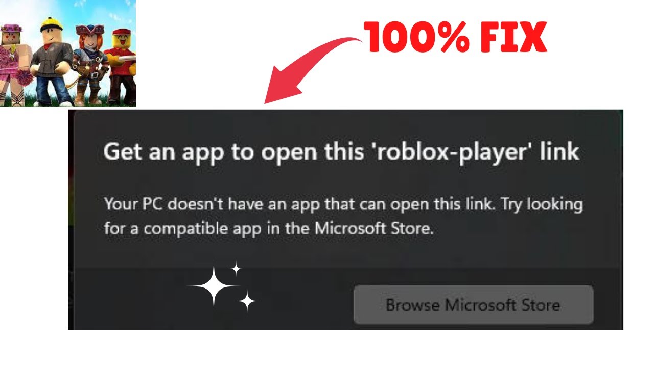ROBLOX Get An App To Open This Roblox Player Link Simple Fixed 