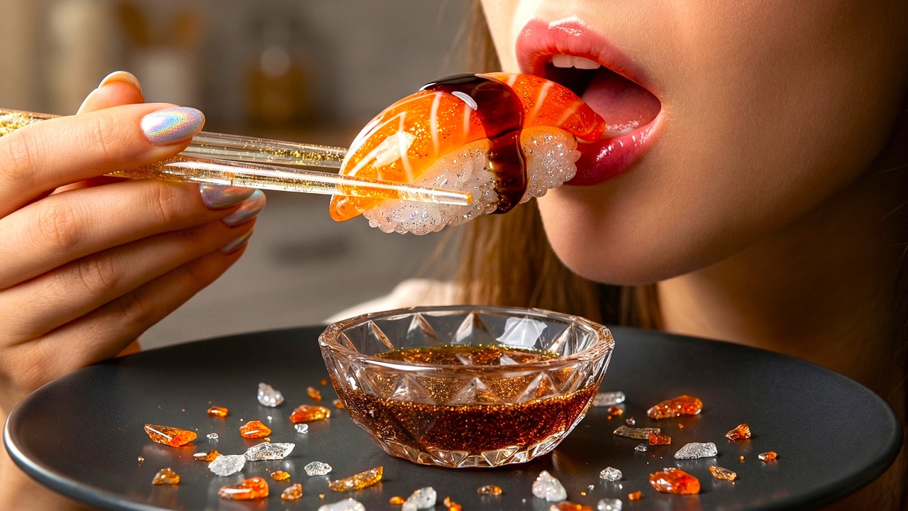 I Ate Salmon Nigiri Made of GLASS 💎🍣