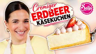 Erdbeer Käsekuchen / perfekter Strawberry Cheesecake / ohne Riss / Sallys Welt