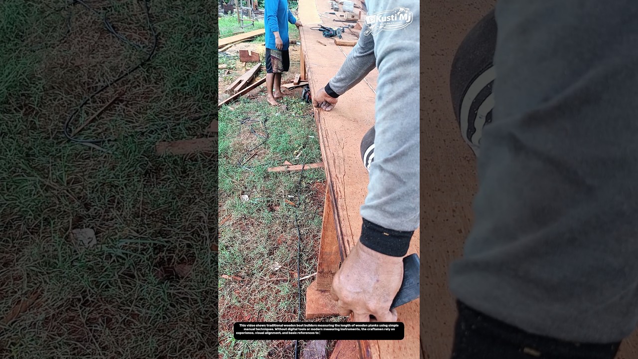 Traditional Boat Builders Measuring Wooden Planks | Manual Accuracy Without Modern Tools.