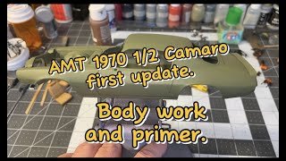 AMT 1970 1/2 Camaro Z28. Body work and primer.