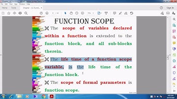 Scope Rules for Variables – Local, Function and File Scope.