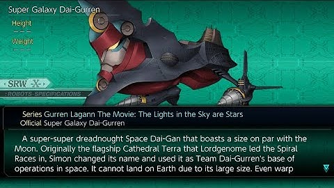 Ally S.G. Dai-Gurren All Attacks (Gurren Lagann), Super Robot Wars X.