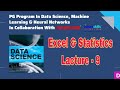 Excel &amp; Statistics for Data Science Lacture-9 #datatrained #datascience #statisticsfordatascience