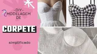 : COMO FAZER  MODELAGEM DE CORPETE PASSO A PASSO - Muito usado para vestidos de festa e noivas