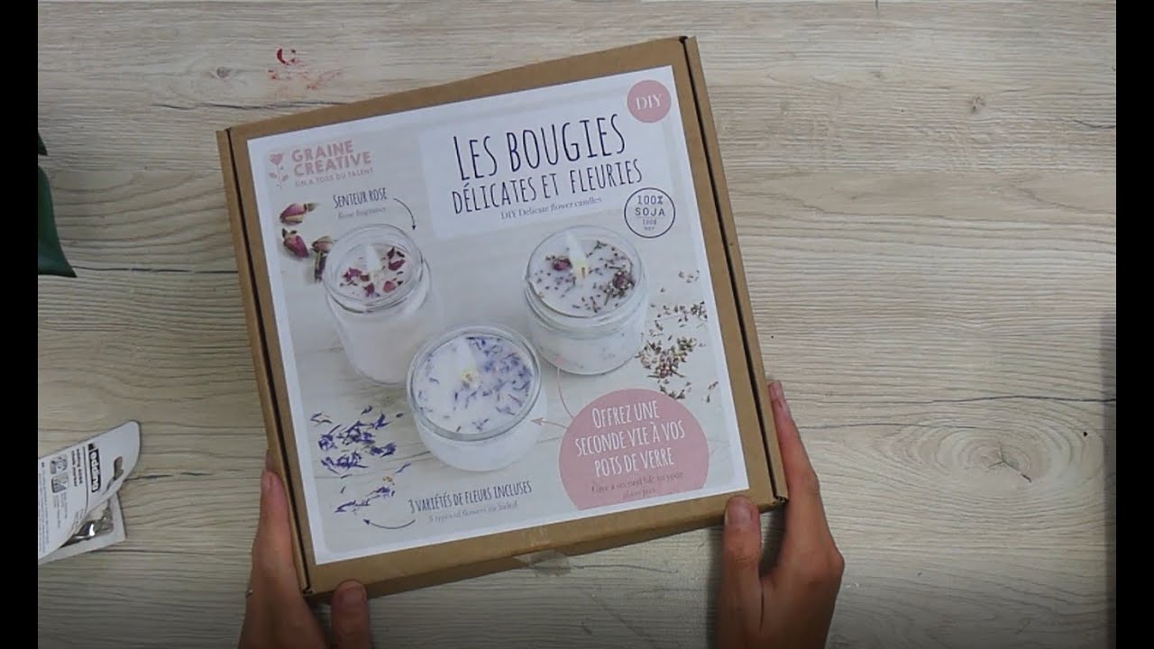 Présentation du kit DIY bougies Fleurs séchées de Graine Créative