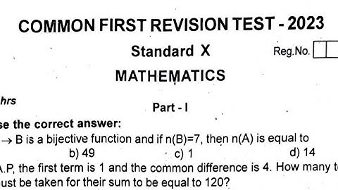 Class 10|Maths|First revision exam |January 2023|Original question paper|Theni  district