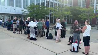 Supporters outside court with Lindsay Clancy murder trial to hear closing arguments