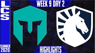 IMT vs TL Highlights | LCS Summer 2020 W9D2 | Immortals vs Team Liquid