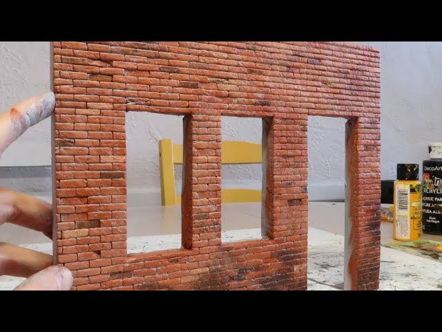 How To Make Miniature Brick Wall // DIY Dollhouse - Part 3 