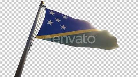 Solomon Islands Flag on a Flagpole with Alpha-Channel | Motion Graphics - Envato elements