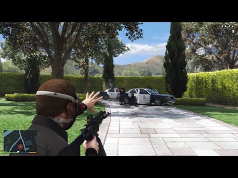 GTA 5 -  Playboy Mansion Shootout + Ten Star Escape