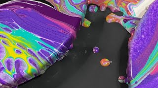 Acrylic Pouring: Odyssey Pour and a Wandering Ring Pour- Unique Fluid Art