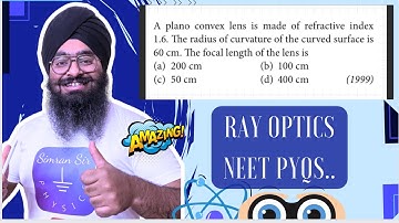 NEET98 A plano convex lens is made of refractive index 1.6 the radius of curvature of the curved sur