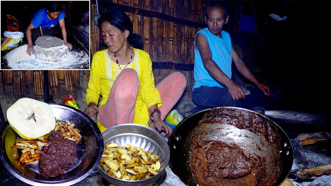 sarmila Rai came to grind maize || millet flour rice || family in the jungle @junglefamilycooking