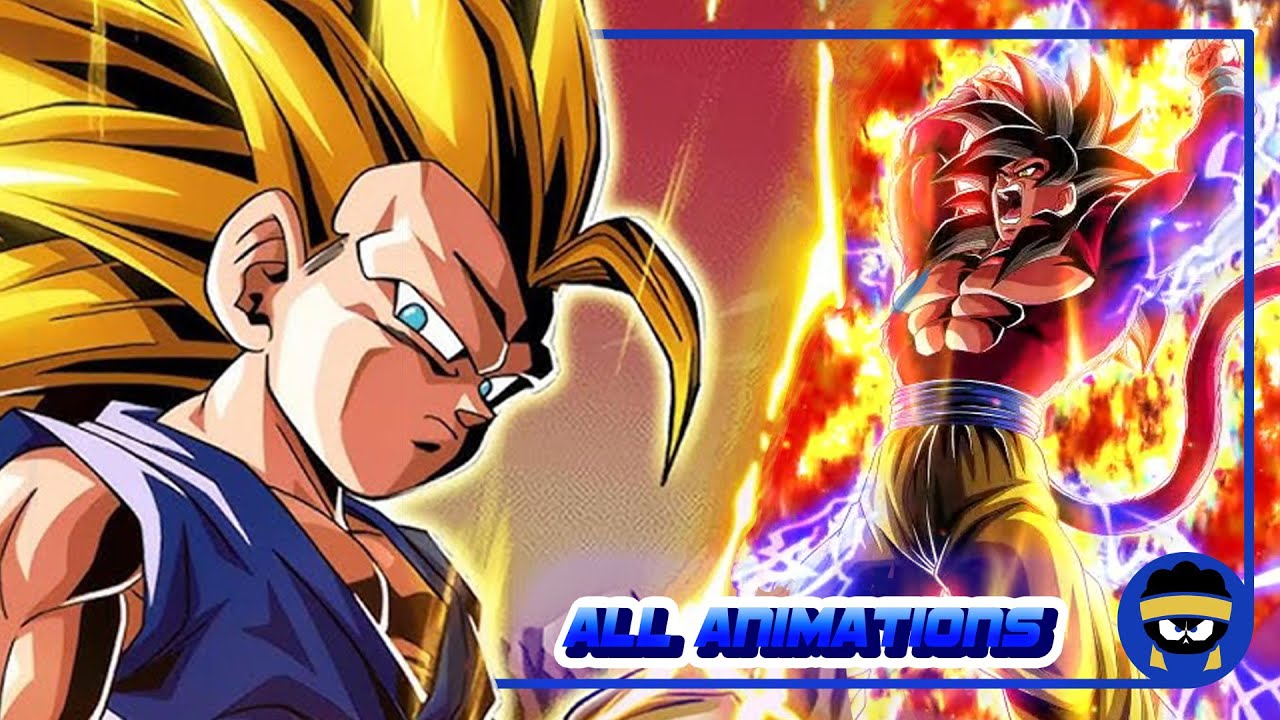 SUPER SAIYAN 3 GOKU (GT) (GOLDEN GREAT APE) ALL ANIMATIONS - Dokkan Battle