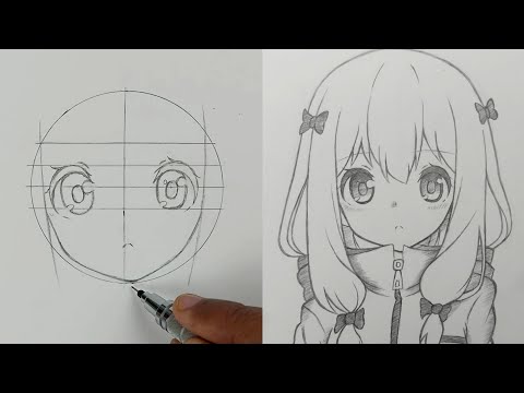 HOW TO DRAW A CUTE ANIME GIRL FACE (Part-1), by Alisha