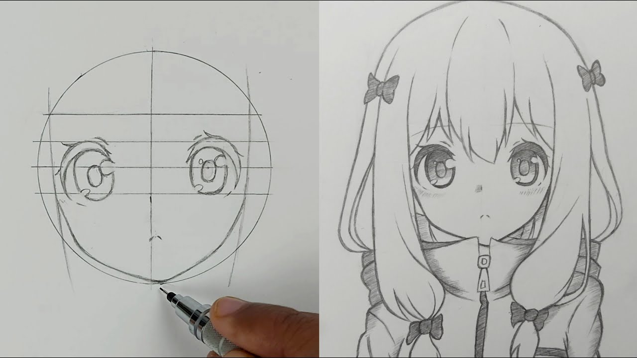 Anime Girl Drawing tutorial Video - How to draw a girl (Video)