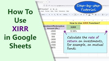 google sheets XIRR function rate periodic investments example spreadsheet tutorial